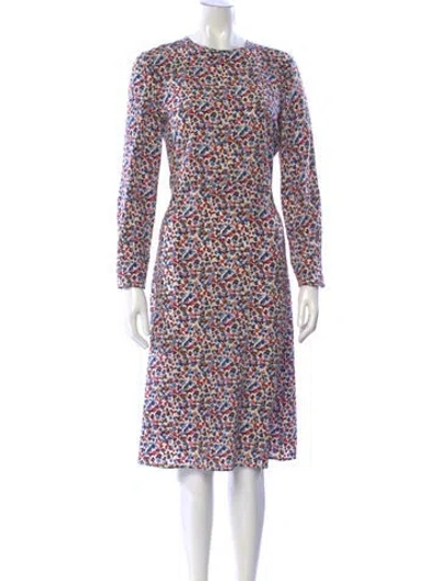 Pre-owned Tory Burch Silk Knee-length Dress In Blue