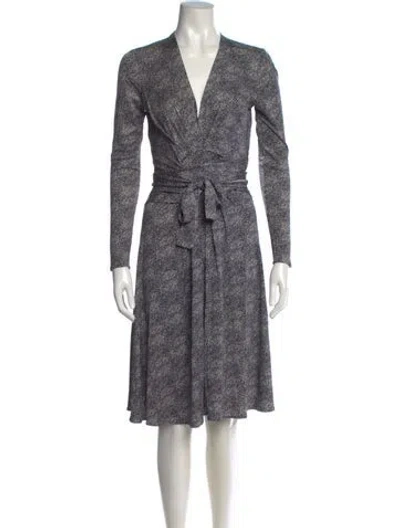 Pre-owned Tory Burch Silk Knee-length Dress In Blue