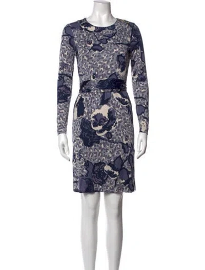 Pre-owned Tory Burch Silk Knee-length Dress In Blue