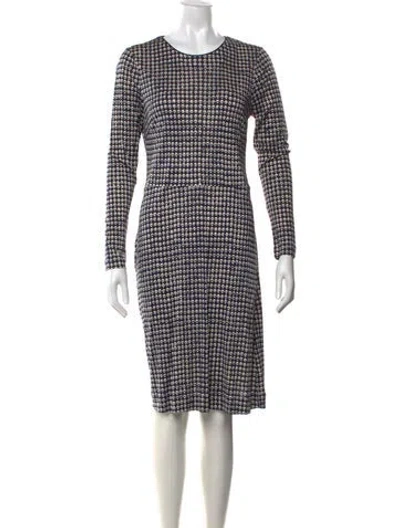 Pre-owned Tory Burch Silk Knee-length Dress In Blue