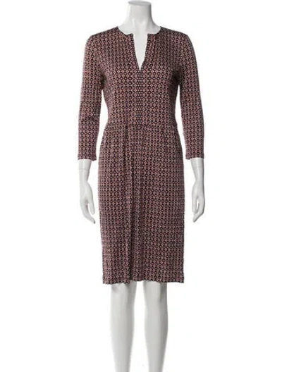 Pre-owned Tory Burch Silk Knee-length Dress In Blue