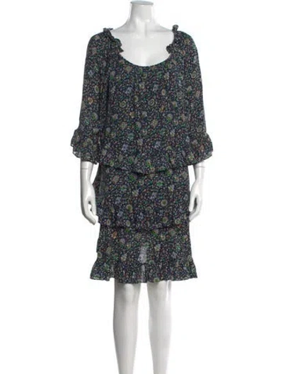 Pre-owned Tory Burch Silk Knee-length Dress In Blue