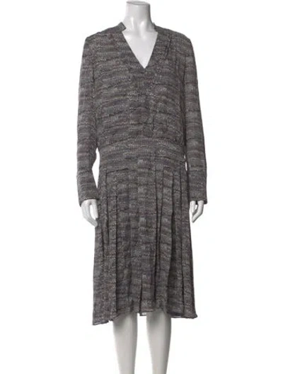 Pre-owned Tory Burch Silk Knee-length Dress In Blue