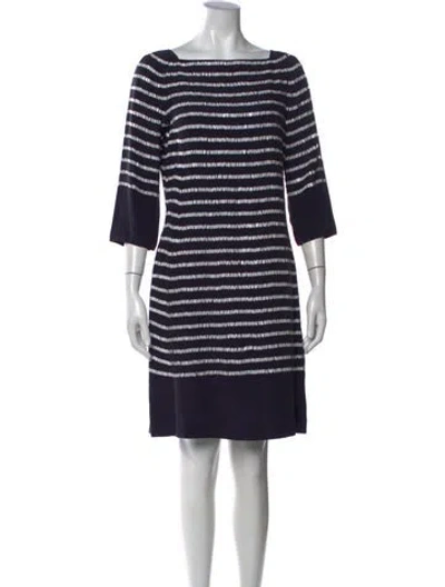 Pre-owned Tory Burch Silk Knee-length Dress In Blue