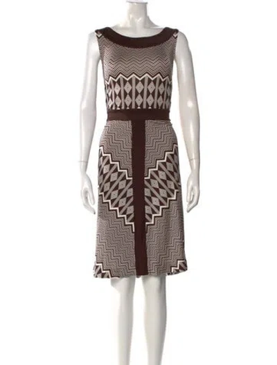 Pre-owned Tory Burch Silk Knee-length Dress In Brown