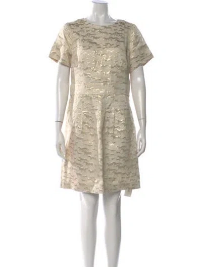 Pre-owned Tory Burch Silk Knee-length Dress In Gold