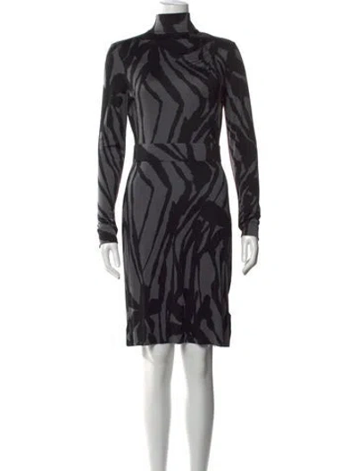 Pre-owned Tory Burch Silk Knee-length Dress In Gray