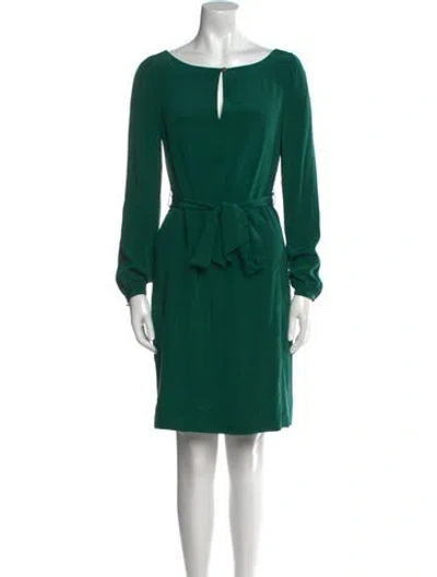Pre-owned Tory Burch Silk Knee-length Dress In Green