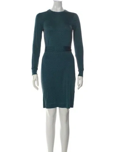 Pre-owned Tory Burch Silk Knee-length Dress In Green