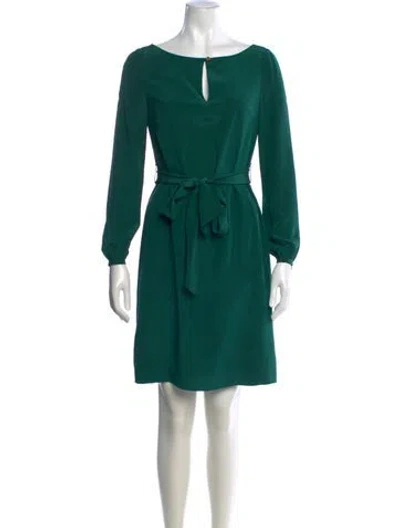 Pre-owned Tory Burch Silk Knee-length Dress In Green