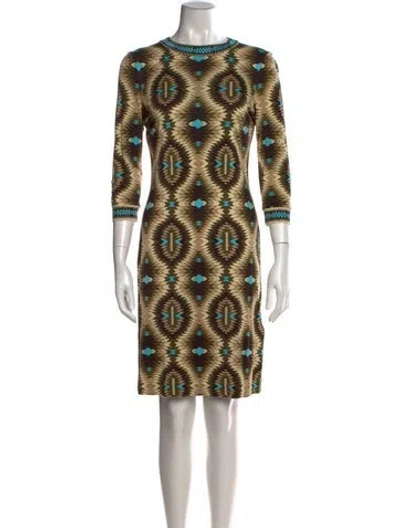 Pre-owned Tory Burch Silk Knee-length Dress In Green