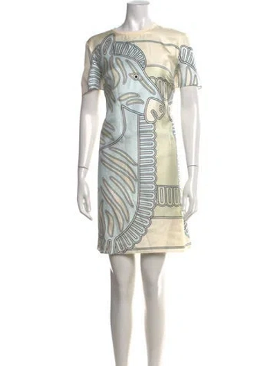Pre-owned Tory Burch Silk Knee-length Dress In Green