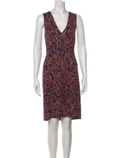 Pre-owned Tory Burch Silk Knee-length Dress In Multi