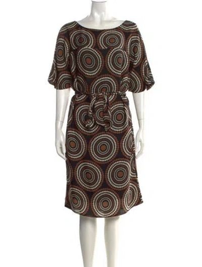Pre-owned Tory Burch Silk Knee-length Dress In Multicolor