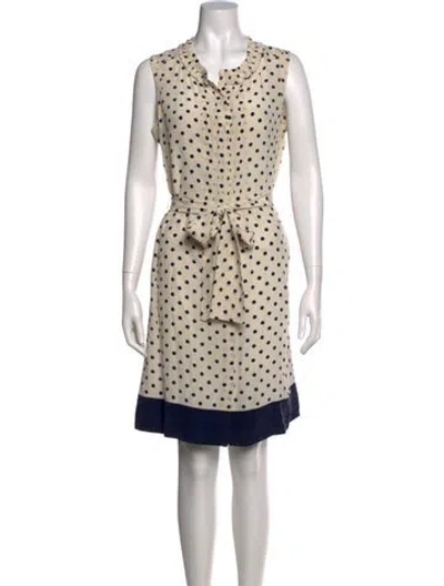 Pre-owned Tory Burch Silk Knee-length Dress In Neutral