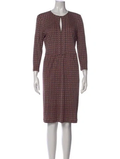 Pre-owned Tory Burch Silk Knee-length Dress In Neutral