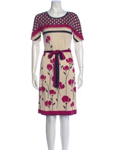 Pre-owned Tory Burch Silk Knee-length Dress In Neutral