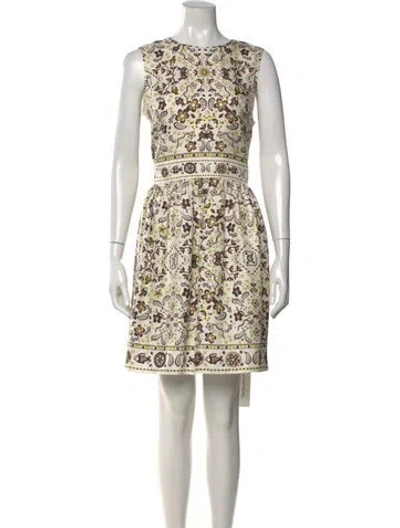 Pre-owned Tory Burch Silk Knee-length Dress In Neutral
