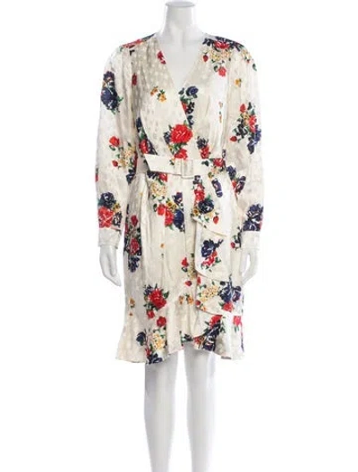 Pre-owned Tory Burch Silk Knee-length Dress In Neutral