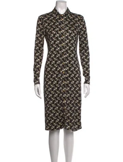 Pre-owned Tory Burch Silk Knee-length Dress In Neutrals