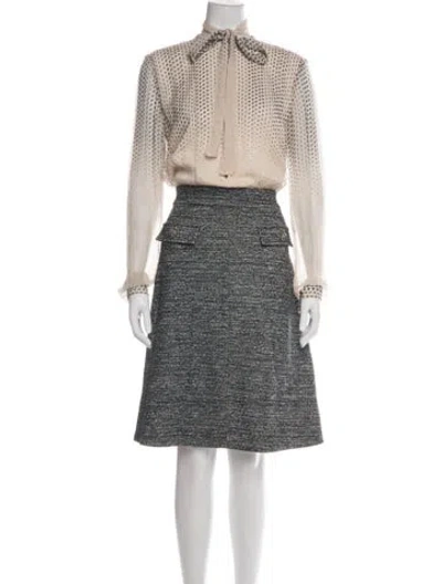 Pre-owned Tory Burch Silk Knee-length Dress In Neutrals
