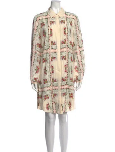 Pre-owned Tory Burch Silk Knee-length Dress In Neutrals