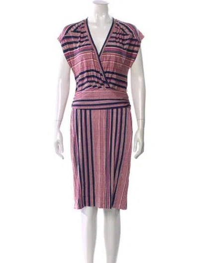 Pre-owned Tory Burch Silk Knee-length Dress In Pink