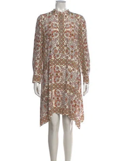 Pre-owned Tory Burch Silk Knee-length Dress In Pink
