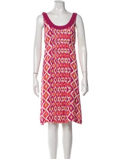 Pre-owned Tory Burch Silk Knee-length Dress In Pink