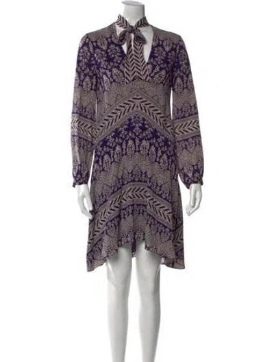 Pre-owned Tory Burch Silk Knee-length Dress In Purple