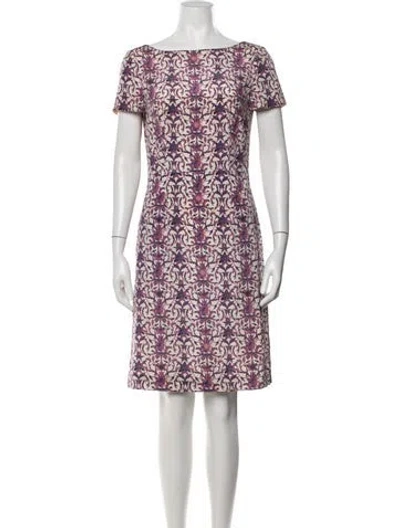 Pre-owned Tory Burch Silk Knee-length Dress In Purple
