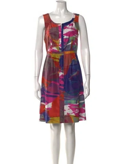 Pre-owned Tory Burch Silk Knee-length Dress In Purple