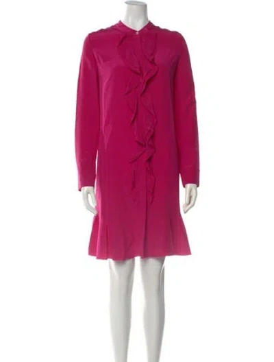 Pre-owned Tory Burch Silk Knee-length Dress In Purple