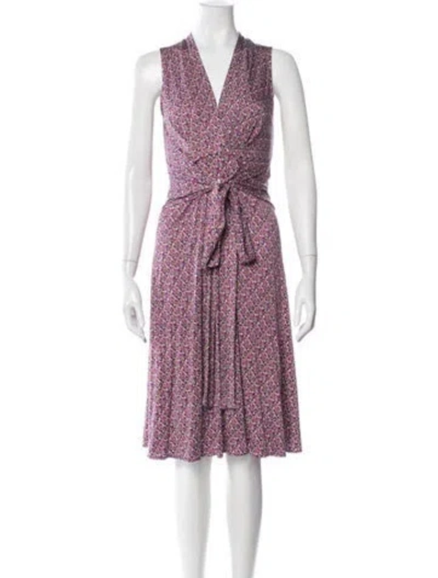 Pre-owned Tory Burch Silk Knee-length Dress In Purple