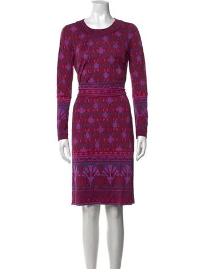 Pre-owned Tory Burch Silk Knee-length Dress In Purple
