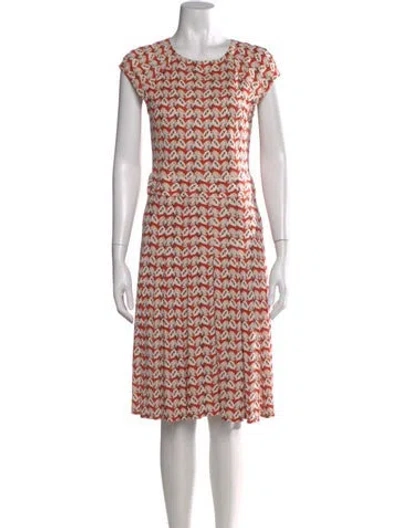 Pre-owned Tory Burch Silk Knee-length Dress In Red