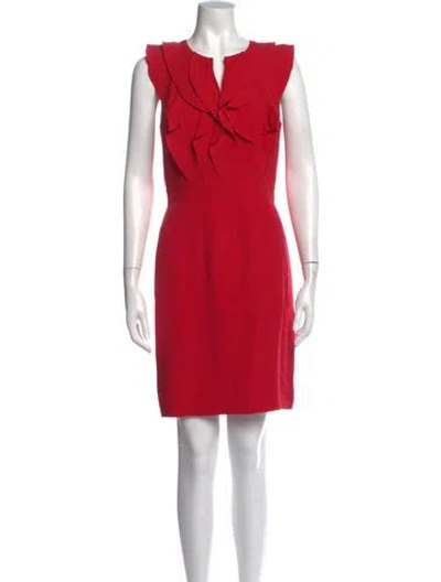 Pre-owned Tory Burch Silk Knee-length Dress In Red
