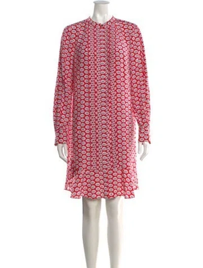 Pre-owned Tory Burch Silk Knee-length Dress In Red