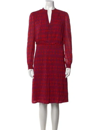 Pre-owned Tory Burch Silk Knee-length Dress In Red