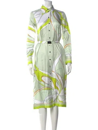 Pre-owned Tory Burch Silk Knee-length Dress W/ Tags In Green