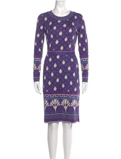 Pre-owned Tory Burch Silk Knee-length Dress W/ Tags In Purple