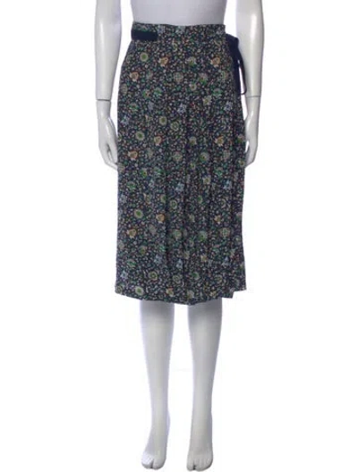 Pre-owned Tory Burch Silk Knee-length Skirt In Blue