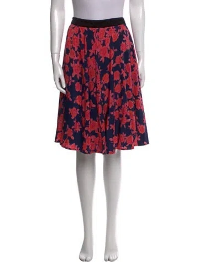 Pre-owned Tory Burch Silk Knee-length Skirt In Blue