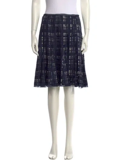 Pre-owned Tory Burch Silk Knee-length Skirt In Blue