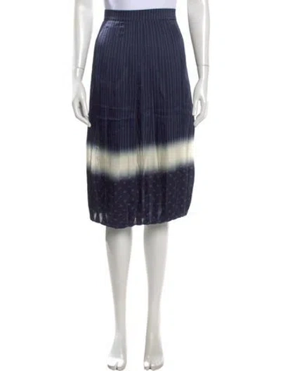 Pre-owned Tory Burch Silk Knee-length Skirt In Blue