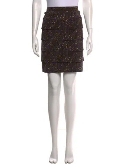 Pre-owned Tory Burch Silk Knee-length Skirt In Brown