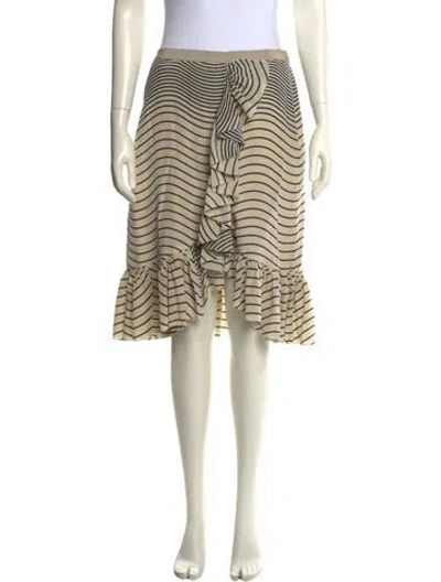 Pre-owned Tory Burch Silk Knee-length Skirt In Neutral