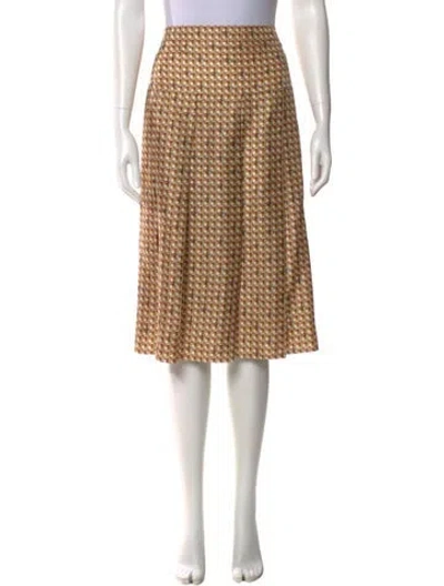 Pre-owned Tory Burch Silk Knee-length Skirt In Neutral