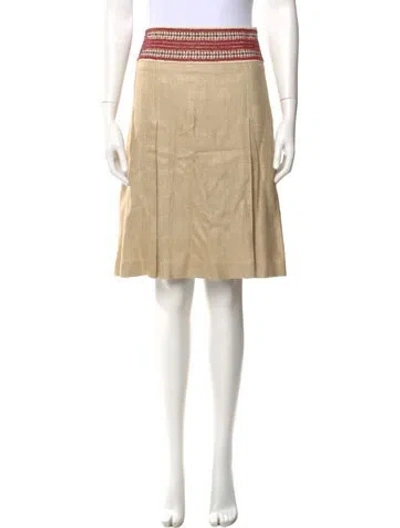 Pre-owned Tory Burch Silk Knee-length Skirt In Neutral