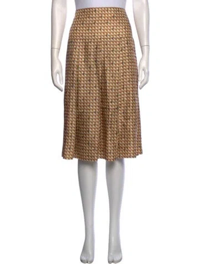 Pre-owned Tory Burch Silk Knee-length Skirt In Neutrals